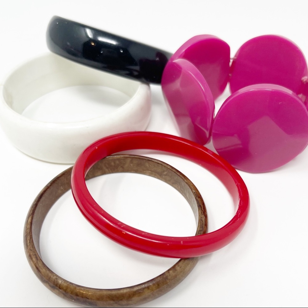 Bundle Lucite Plastic Bangle Bracelets